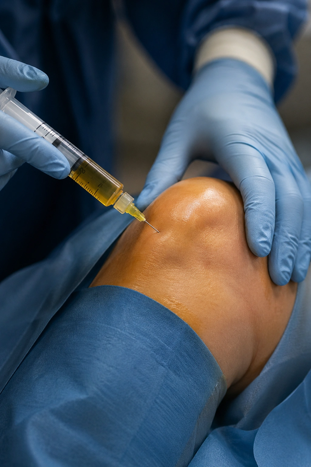 Aplicação de PRP no joelho — procedimento de medicina regenerativa na Ortho Alpha